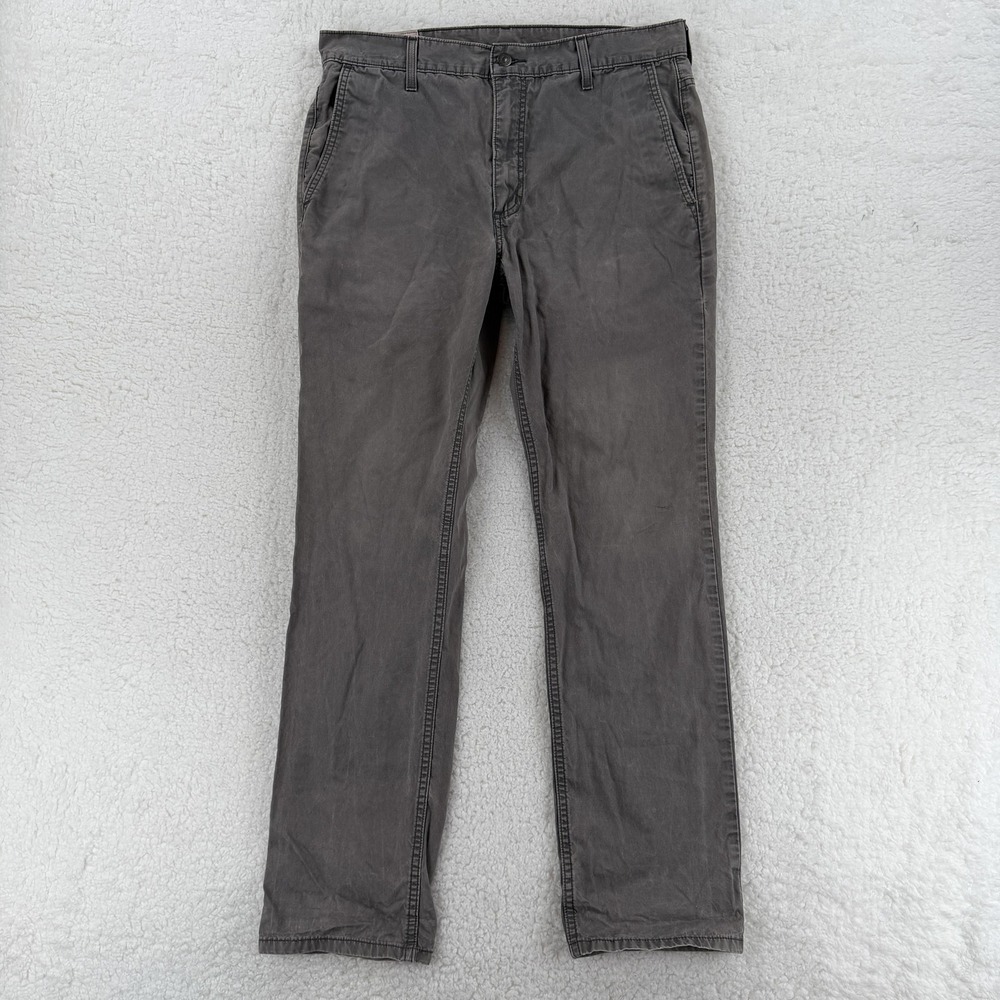 Levis Pants Mens 34x32 Gray‎ Chino Straight Leg 100% Cotton Flat Front Casual